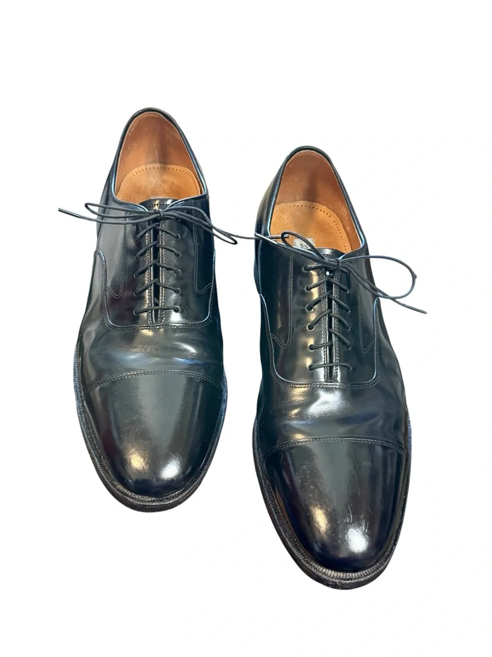 Johnston & Murphy Optima Comfort Black Leather Cap Toe Oxford Dress Shoes 13 E/C